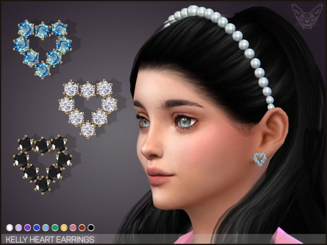 Sims 4 Kelly heart earrings for kids at Giulietta