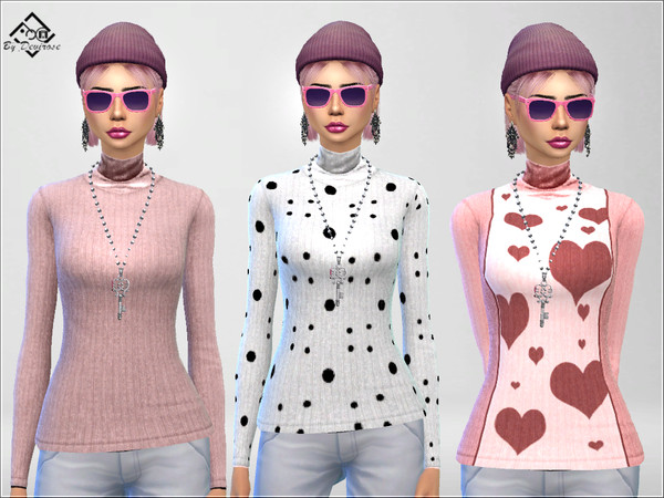 Sims 4 Pink Pullover by Devirose at TSR