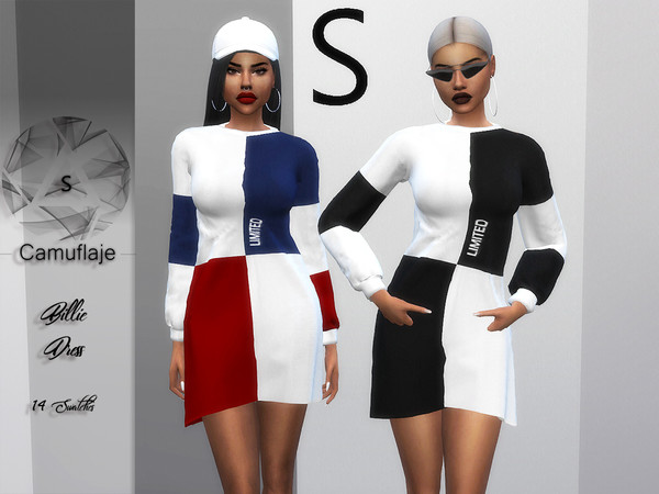 Sims 4 Billie Dress by Camuflaje at TSR