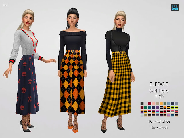 Sims 4 Holly Skirt High at Elfdor Sims