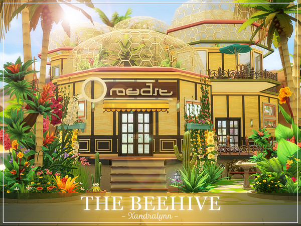 Sims 4 The Beehive cafe house by Xandralynn at TSR