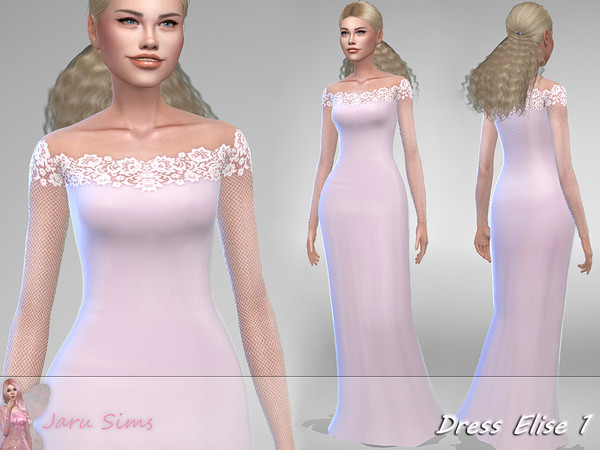 Sims 4 Dress Elise 1 by Jaru Sims at TSR