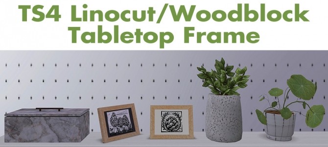 Sims 4 Linocut woodblock tabletop frame at Riekus13