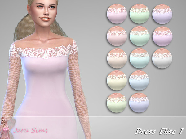 Sims 4 Dress Elise 1 by Jaru Sims at TSR
