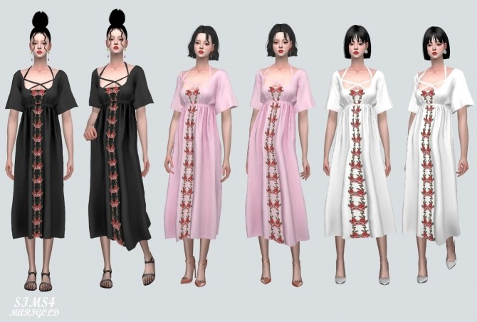 Sims 4 Ribbon Summer Long Dress at Marigold