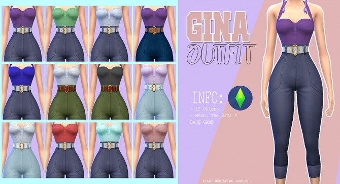 Sims 4 Gina outfit at Kass