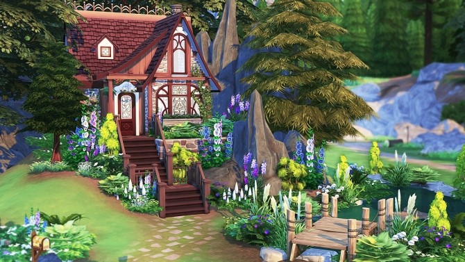 Sims 4 TINY HIDDEN WITCH COTTAGE at Aveline Sims