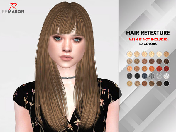 Sims 4 Mango Hair Retexture by remaron at TSR