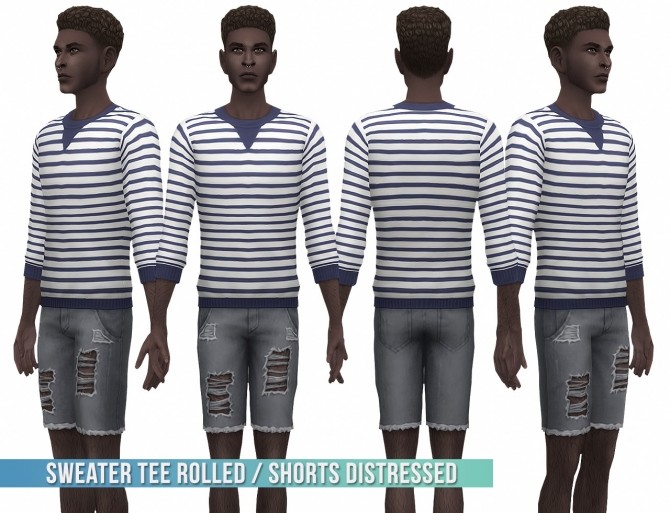 Sims 4 Sweater & Distressed Shorts at Busted Pixels
