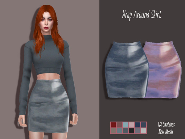 Sims 4 LMCS Wrap Around Skirt by Lisaminicatsims at TS4 Celebrities Corner