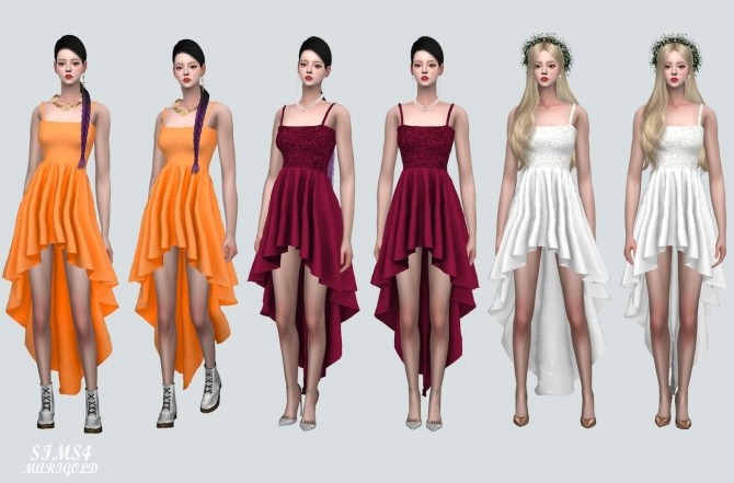 Sims 4 Wedding Mini Dress at Marigold