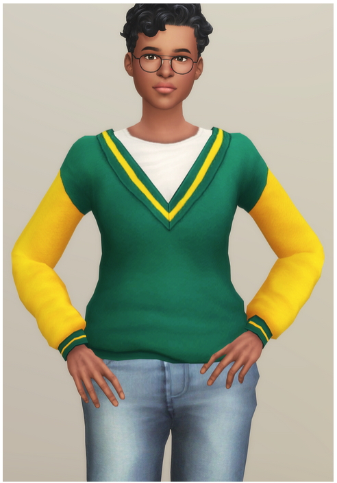 Sims 4 V neck Sweater with T shirt at Rusty Nail