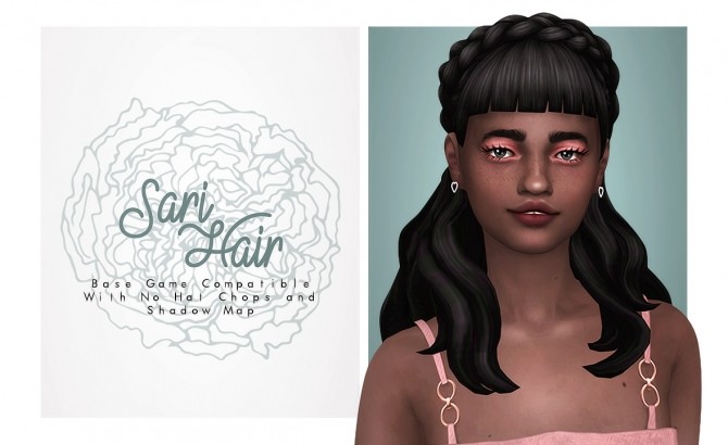 Sims 4 Sari braid hairstyle with low hair at Isjao