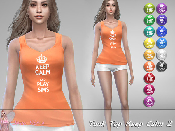 Sims 4 Tank Top Keep Calm 2 by Jaru Sims at TSR