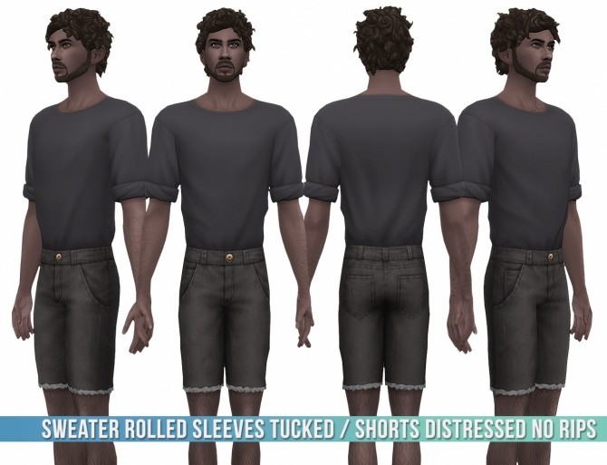 Sims 4 Sweater & Distressed Shorts at Busted Pixels