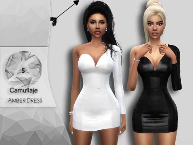 Sims 4 Amber Dress by Camuflaje at TSR