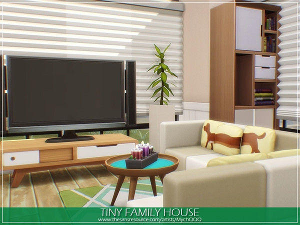 Sims 4 Tiny Family House by MychQQQ at TSR