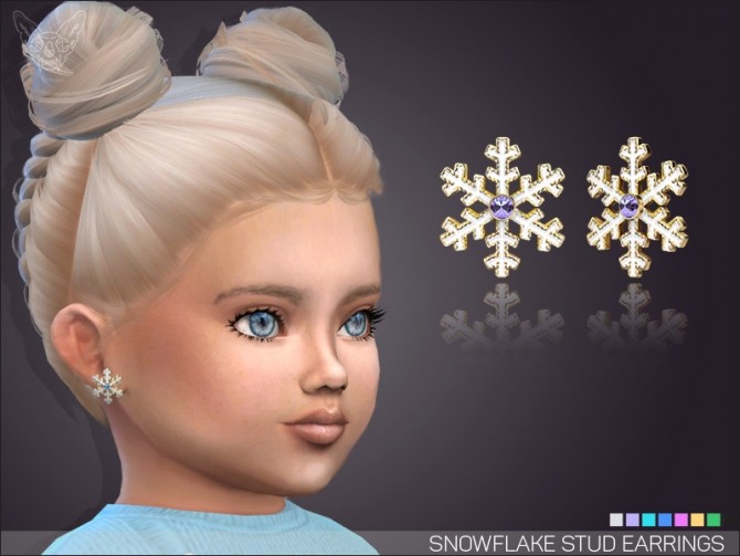 Sims 4 Snowflake Stud Earrings For Toddlers at Giulietta