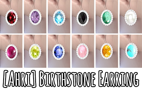 Sims 4 Birthstone Earrings at Ahri Sim4