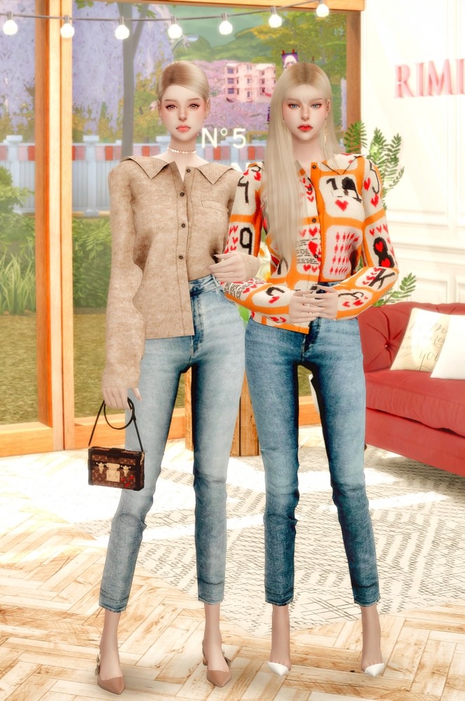 Sims 4 Blouse & jeans at RIMINGs