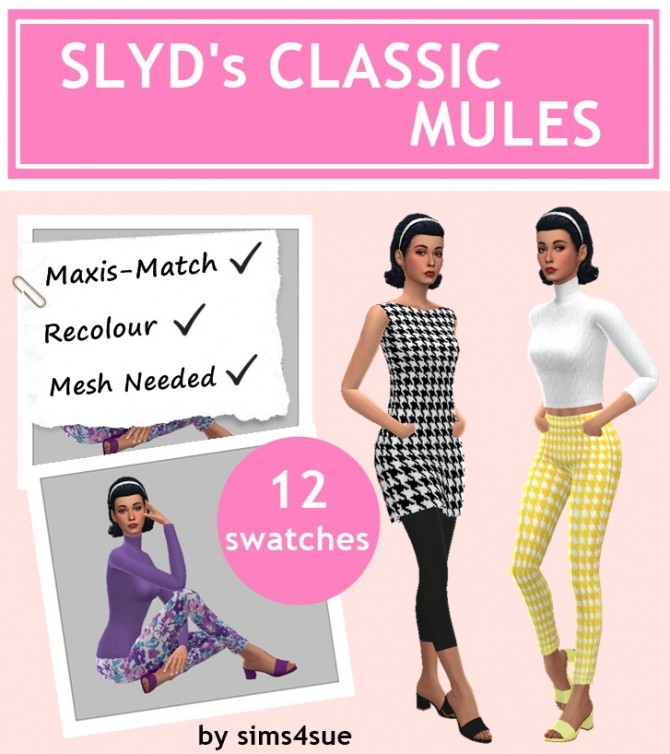 Sims 4 SLYD’s CLASSIC MULES at Sims4Sue