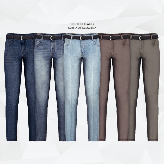 Sims 4 Belted Jeans at Gorilla