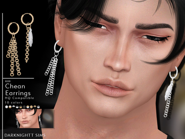 Sims 4 Chean Earrings by DarkNighTt at TSR