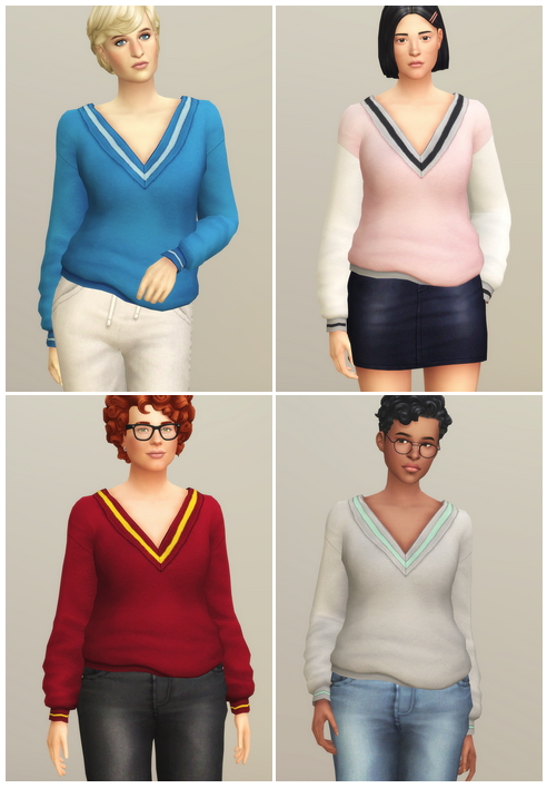 Sims 4 V neck Sweater at Rusty Nail