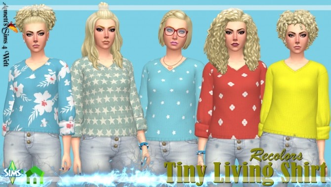 Sims 4 Tiny Living Shirt Recolors at Annett’s Sims 4 Welt