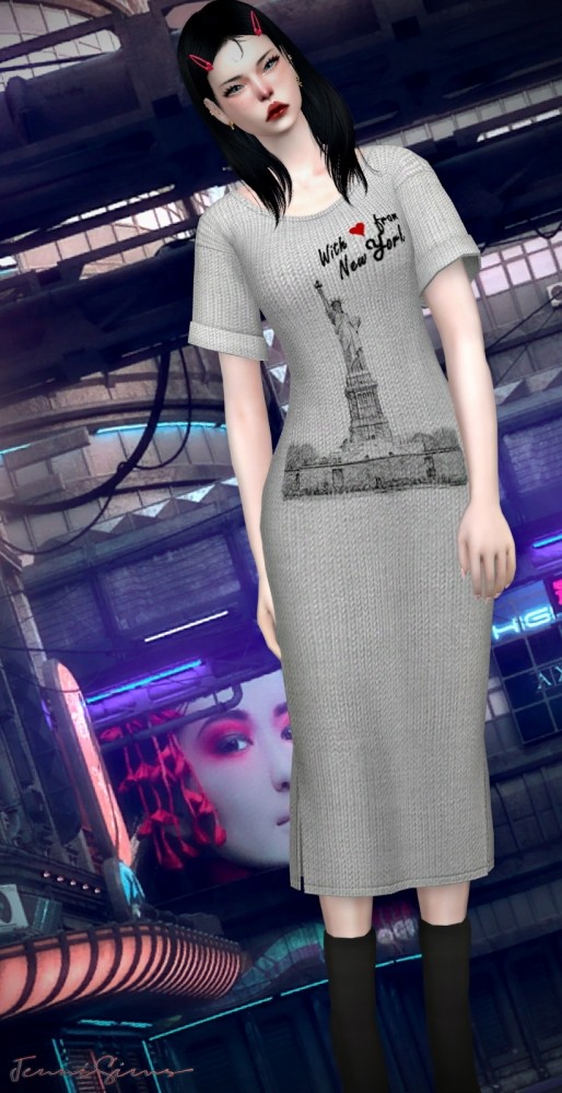 Sims 4 Knitted dress at Jenni Sims