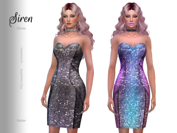 Sims 4 Siren Dress by Suzue at TSR