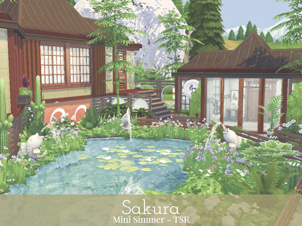 Sims 4 Sakura Japanese styled Spa by Mini Simmer at TSR