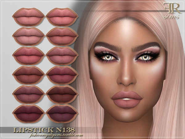 Sims 4 FRS Lipstick N138 by FashionRoyaltySims at TSR