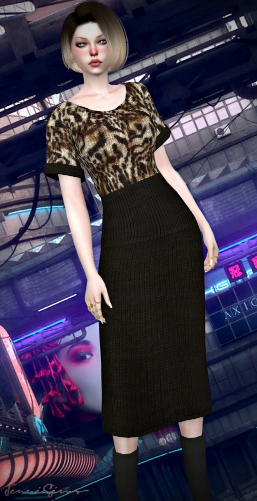 Sims 4 Knitted dress at Jenni Sims