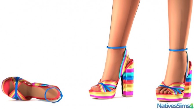 Sims 4 Multicolored Sandals No Slider at Natives Sims 4