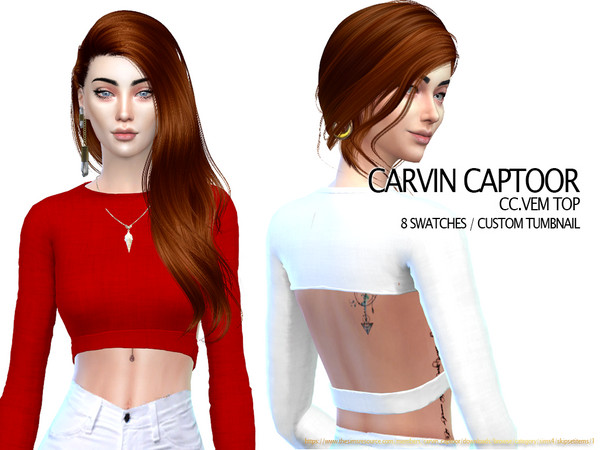Sims 4 Vem top by carvin captoor at TSR
