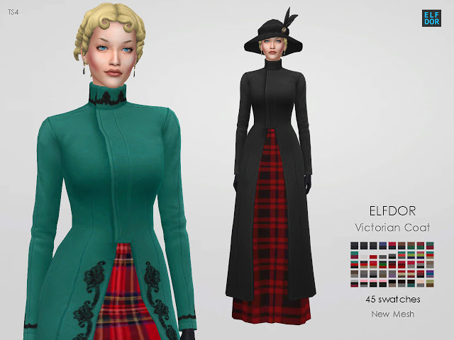 Sims 4 Victorian coat at Elfdor Sims