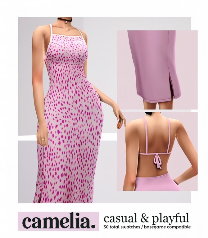 Sims 4 CAMELIA dress at Viiavi