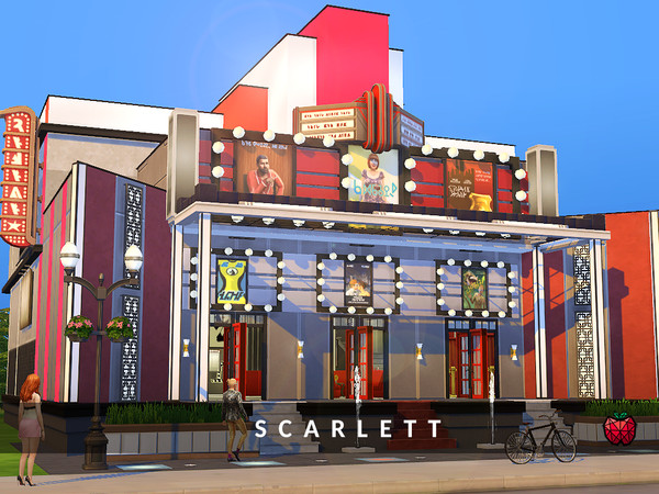 Sims 4 Scarlett Cinema by melapples at TSR