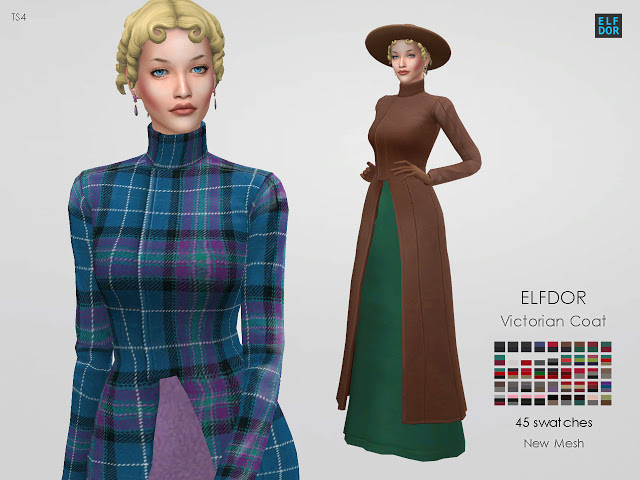 Sims 4 Victorian coat at Elfdor Sims