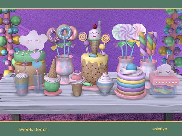 Sims 4 Sweets Decor by soloriya at TSR