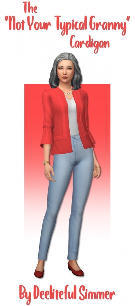 Sims 4 Not your typical granny cardigan at Deeliteful Simmer