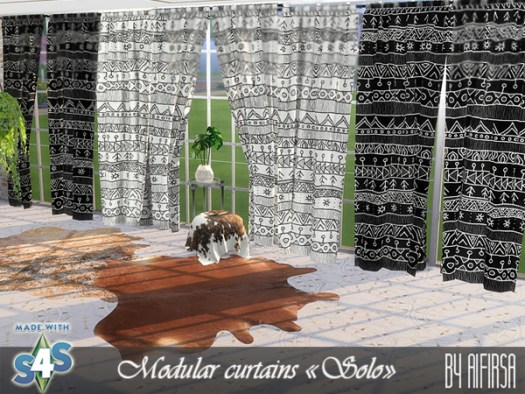Sims 4 Solo modular curtains at Aifirsa