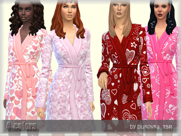 Sims 4 Valentine robe by bukovka at TSR