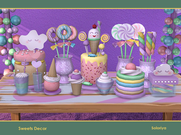 Sims 4 Sweets Decor by soloriya at TSR