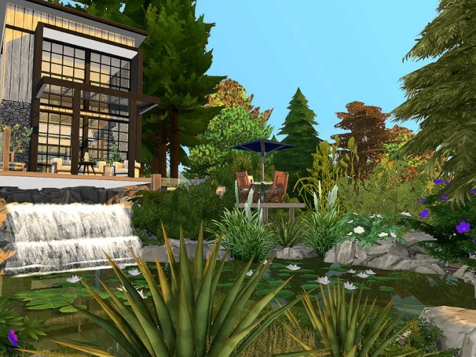 Sims 4 Forest House Evergreen No CC by Sarina Sims at TSR