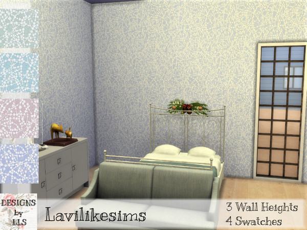Sims 4 String oPearls walls by lavilikesims at TSR