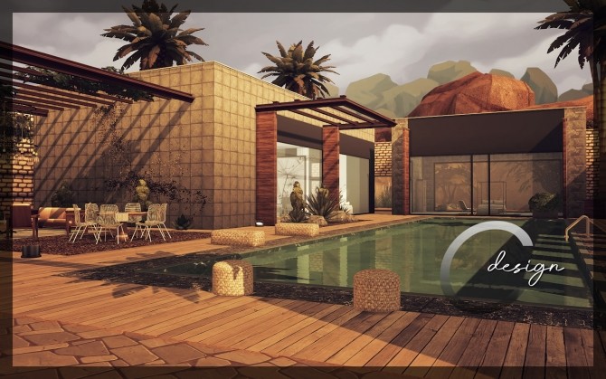 Sims 4 Concrete Oasis by Praline at Cross Design