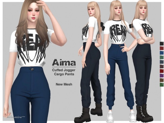 Sims 4 AIMA Cargo Pants by Helsoseira at TSR