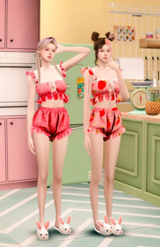 Sims 4 Sweet pajama set at RIMINGs